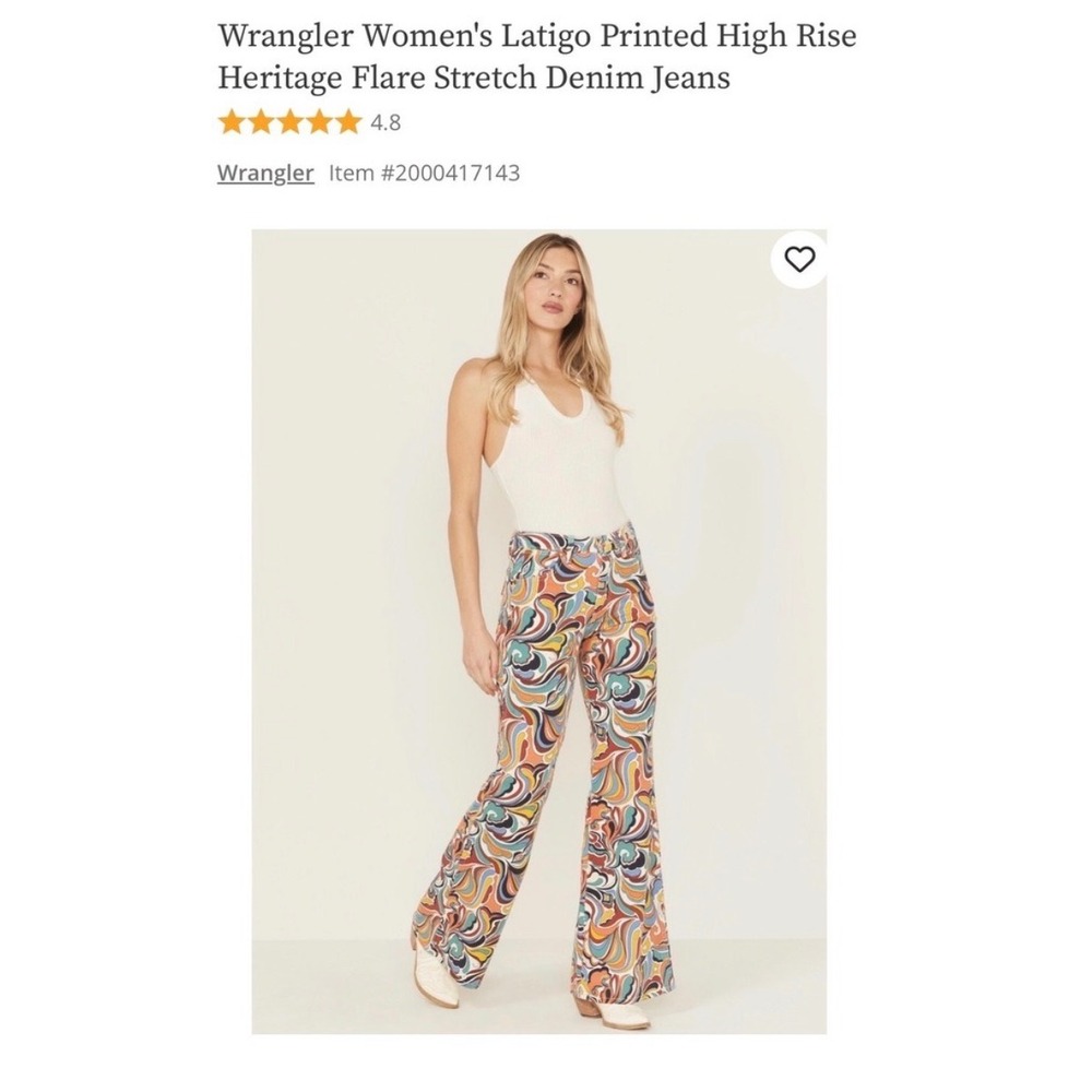 Wrangler Women's Latigo High-Rise Printed Flare Jeans - Multicolor
